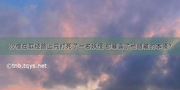 沙僧在取经路上只打死了一名妖怪 却暴露了他暗藏的本领？