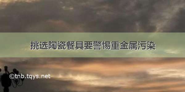 挑选陶瓷餐具要警惕重金属污染