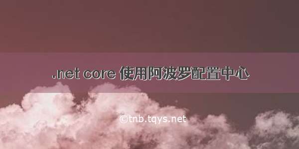 .net core 使用阿波罗配置中心