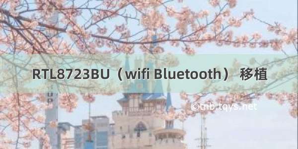 RTL8723BU（wifi Bluetooth） 移植