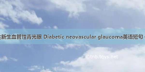 糖尿病性新生血管性青光眼 Diabetic neovascular glaucoma英语短句 例句大全