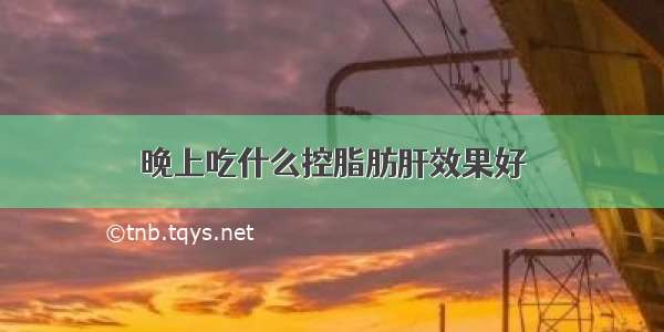 晚上吃什么控脂肪肝效果好