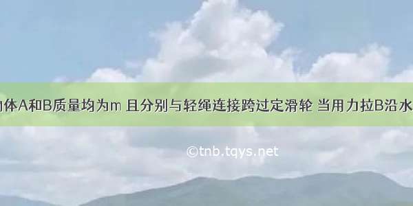 如图所示 物体A和B质量均为m 且分别与轻绳连接跨过定滑轮 当用力拉B沿水平面向右作