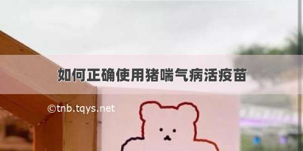 如何正确使用猪喘气病活疫苗