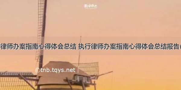 执行律师办案指南心得体会总结 执行律师办案指南心得体会总结报告(9篇)