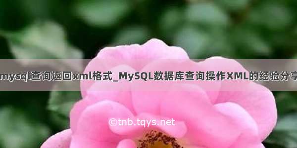 mysql查询返回xml格式_MySQL数据库查询操作XML的经验分享