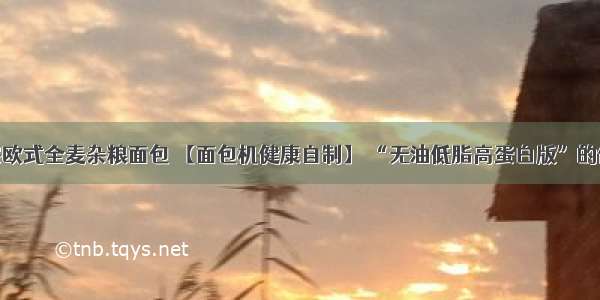 正宗欧式全麦杂粮面包 【面包机健康自制】 “无油低脂高蛋白版”的做法