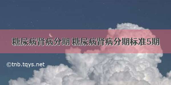 糖尿病肾病分期 糖尿病肾病分期标准5期