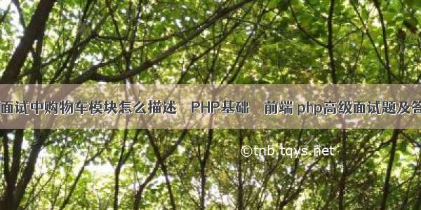 php面试中购物车模块怎么描述 – PHP基础 – 前端 php高级面试题及答案