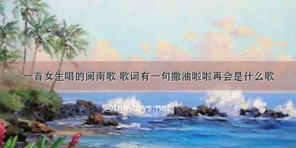 一首女生唱的闽南歌 歌词有一句撒油啦啦再会是什么歌