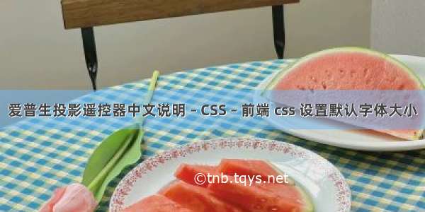 爱普生投影遥控器中文说明 – CSS – 前端 css 设置默认字体大小