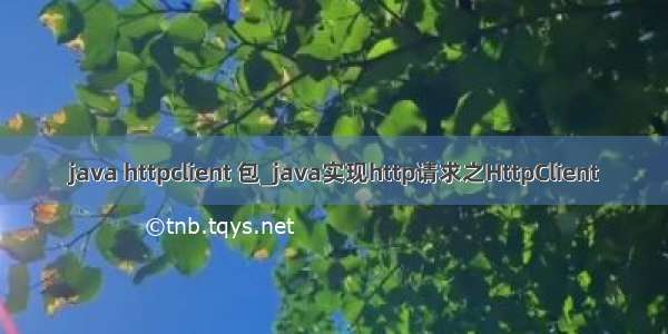 java httpclient 包_java实现http请求之HttpClient