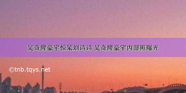 吴奇隆豪宅惊呆刘诗诗 吴奇隆豪宅内部照曝光