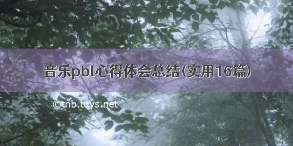 音乐pbl心得体会总结(实用16篇)