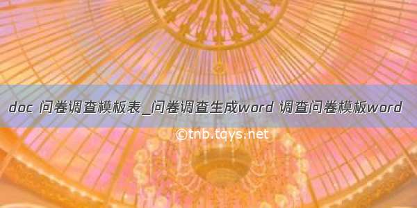 doc 问卷调查模板表_问卷调查生成word 调查问卷模板word