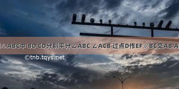 （1）如图△ABC中 BD CD分别平分∠ABC ∠ACB 过点D作EF∥BC交AB AC于点E F 试