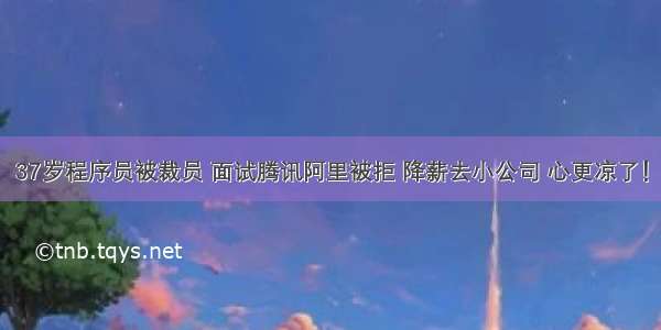 37岁程序员被裁员 面试腾讯阿里被拒 降薪去小公司 心更凉了！