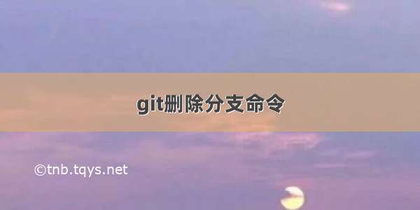 git删除分支命令