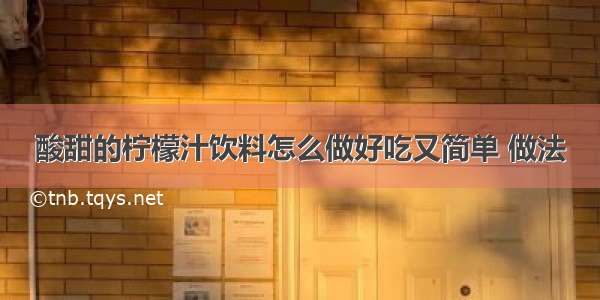 酸甜的柠檬汁饮料怎么做好吃又简单 做法