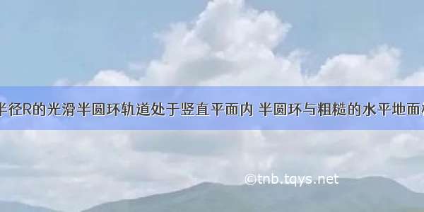 如图所示 半径R的光滑半圆环轨道处于竖直平面内 半圆环与粗糙的水平地面相切于圆环