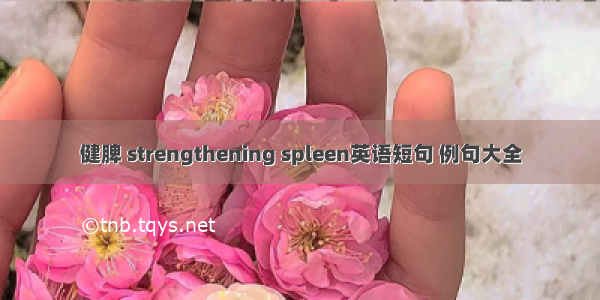 健脾 strengthening spleen英语短句 例句大全