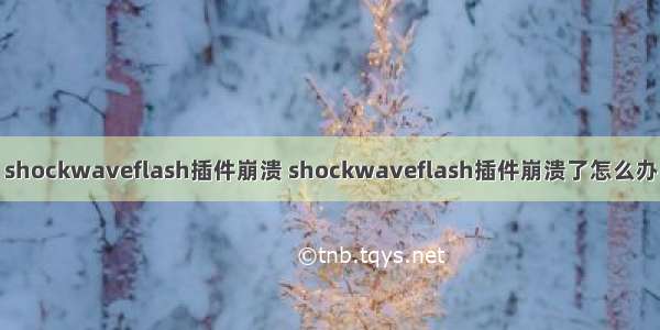 shockwaveflash插件崩溃 shockwaveflash插件崩溃了怎么办