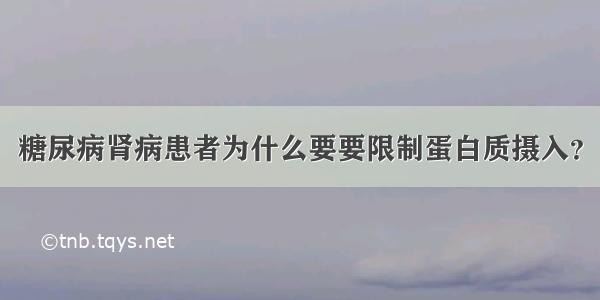 糖尿病肾病患者为什么要要限制蛋白质摄入？