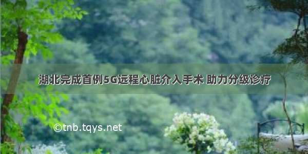 湖北完成首例5G远程心脏介入手术 助力分级诊疗