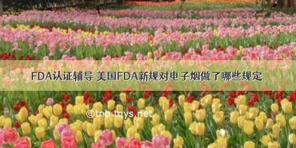 FDA认证辅导 美国FDA新规对电子烟做了哪些规定