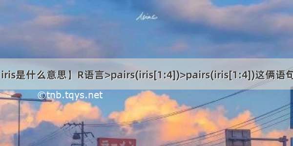 【iris是什么意思】R语言>pairs(iris[1:4])>pairs(iris[1:4])这俩语句....