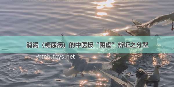 消渴（糖尿病）的中医按“阴虚”辨证之分型