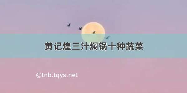 黄记煌三汁焖锅十种蔬菜