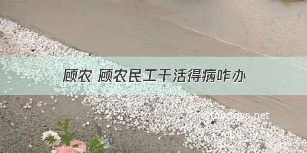 顾农 顾农民工干活得病咋办