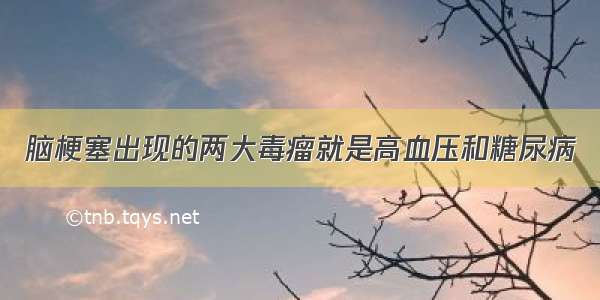 脑梗塞出现的两大毒瘤就是高血压和糖尿病