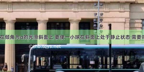 如图所示 在倾角为α的光滑斜面上 要使一小球在斜面上处于静止状态 需要对小球施加