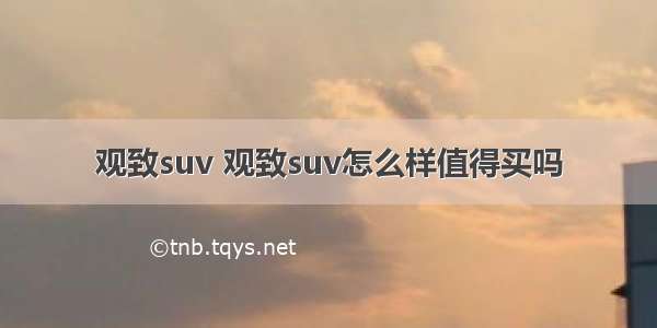 观致suv 观致suv怎么样值得买吗