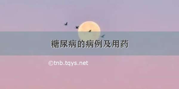 糖尿病的病例及用药