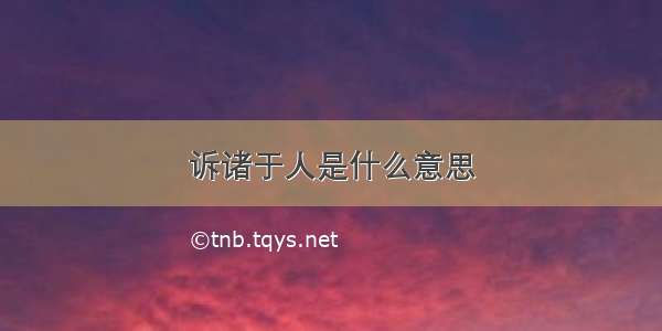 诉诸于人是什么意思