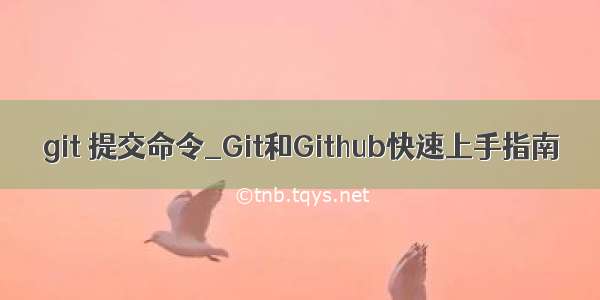 git 提交命令_Git和Github快速上手指南