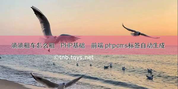 滴滴租车怎么租 – PHP基础 – 前端 phpcms标签自动生成