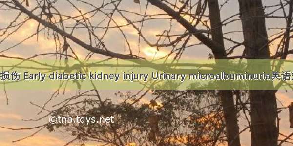 糖尿病早期肾损伤 Early diabetic kidney injury Urinary microalbuminuria英语短句 例句大全