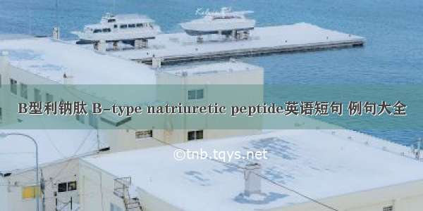 B型利钠肽 B-type natriuretic peptide英语短句 例句大全
