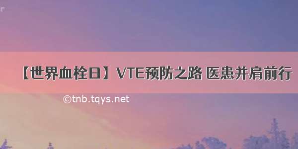 【世界血栓日】VTE预防之路 医患并肩前行