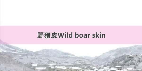 野猪皮Wild boar skin