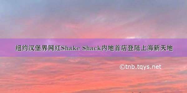 纽约汉堡界网红Shake Shack内地首店登陆上海新天地