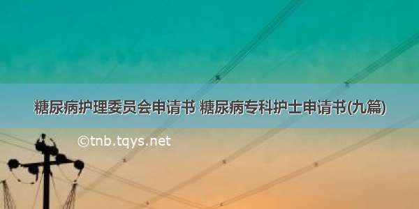 糖尿病护理委员会申请书 糖尿病专科护士申请书(九篇)