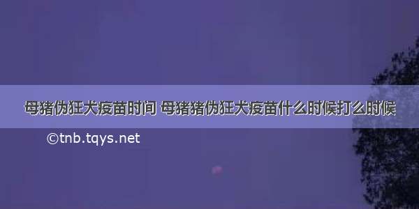 母猪伪狂犬疫苗时间 母猪猪伪狂犬疫苗什么时候打么时候