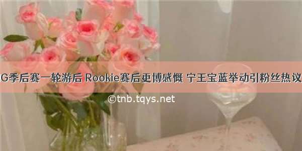 IG季后赛一轮游后 Rookie赛后更博感慨 宁王宝蓝举动引粉丝热议