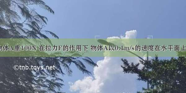 如图所示 物体A重100N 在拉力F的作用下 物体A以0.1m/s的速度在水平面上做匀速直线