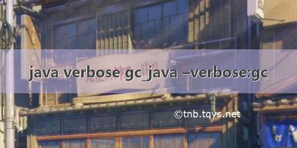 java verbose gc_java –verbose:gc